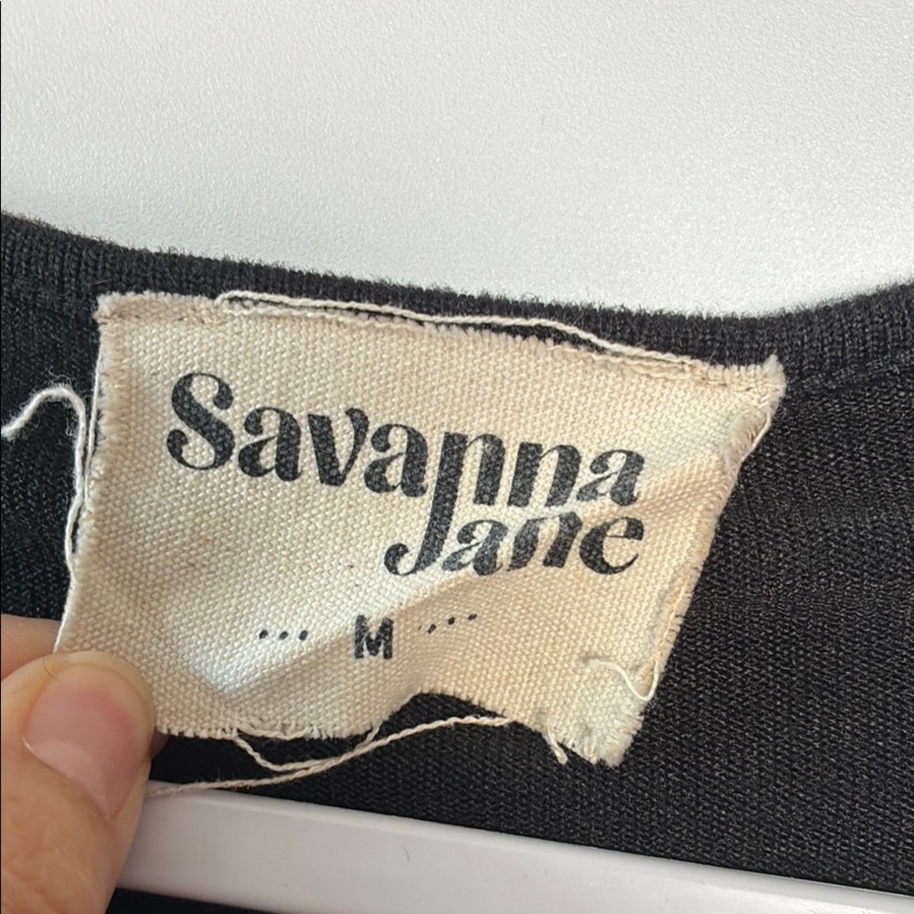Savanna Jane Knit Black Sweater Top with Colorful Floral Embroidery - Picture 6 of 9